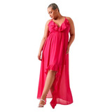 Vestido Largo Irregular Forever 21 Ruffle Trim  Plus Size