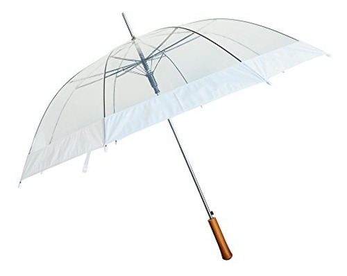 Paraguas  De Lluvia Barton Outdoors - Transparente Y Blanco