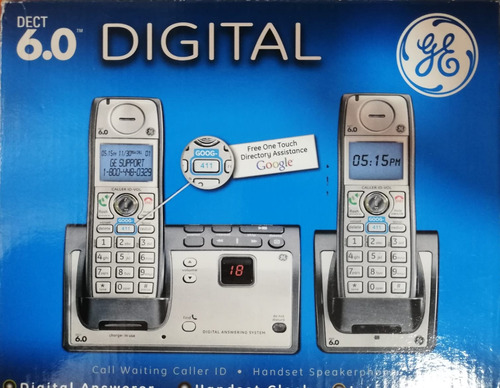 Set Teléfonos Inalámbricos Ge  -1,9 Ghz Dect 6,0