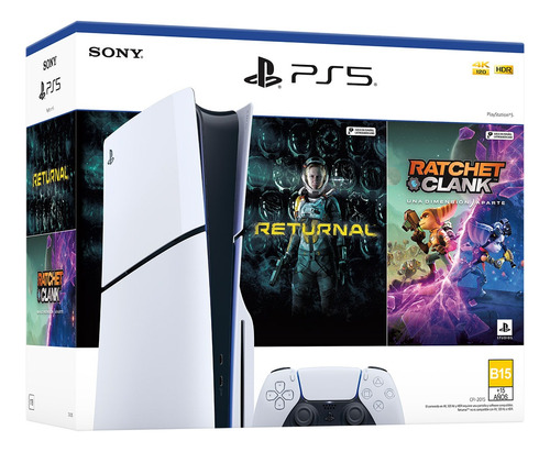 Bundle Playstation 5 Standard Slim + 2 Juegos Físicos