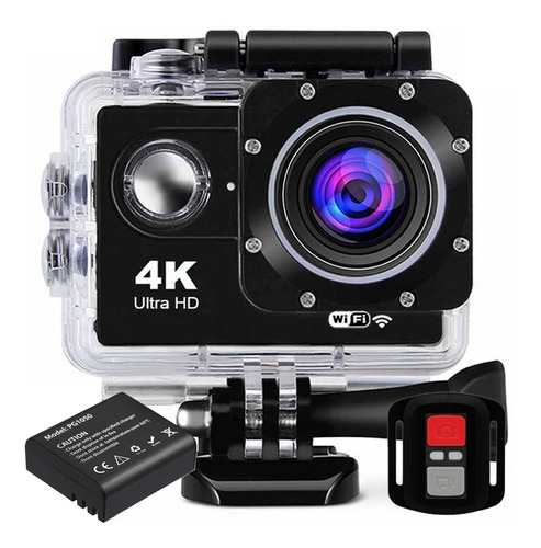 Câmera De Ação 4k Filmadora Wifi Hd Capacete + Bateria Extra