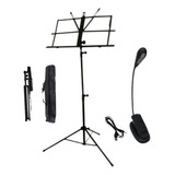 Kit Estante De Partitura + Luminaria Luz De Led 