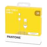 Cable Tipo-c Acordonado 1m Pantone Multiplataformas Amarillo