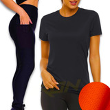 Kit Blusinha Malha Fria Poliamida + Calça Bolso Leg Legging