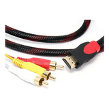 Cable Hdmi Macho A 3 Rca Adaptador De Cable Av De Vídeo Y Au