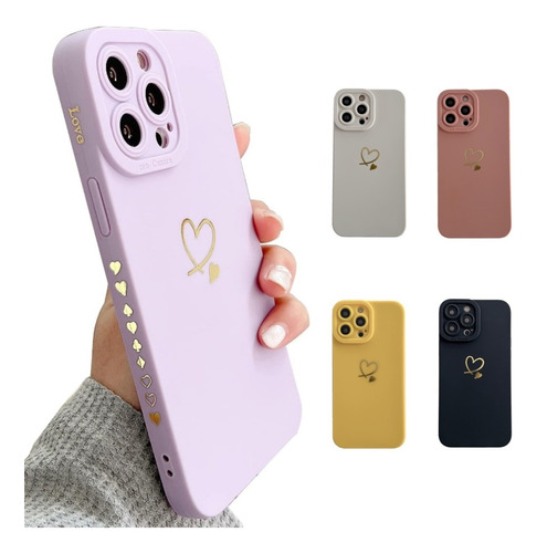 Carcasa De Silicona C/diseño De Corazón Para iPhone