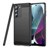 Funda Para Motorola G200 Carbono Y Vidrio Templado Full 9d 