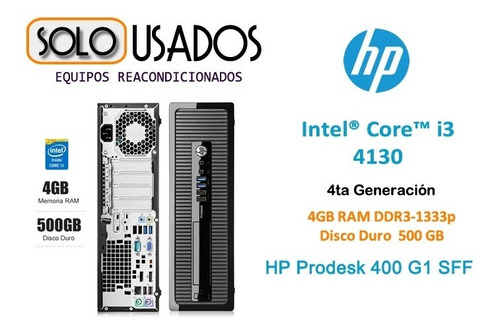 Computador Hp Prodesk 400 G1 Intel Core I3, 4gb 500hdd 4ta G