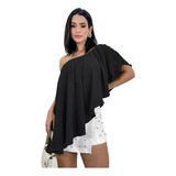 Blusa Feminina Mula Manca Babado Cropped Soltinho Bata Verão