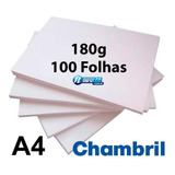 Papel Offset Chambril 180g A4 Branco 100 Folhas