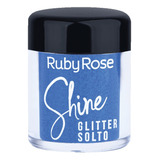 Ruby Rose Glitter Solto Shine Lagoon 6g Cor Da Sombra Azul