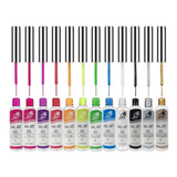 Esmalte Gel Pincel Ponta Fina Desenho Nail Art Unha Esmaltes Cor Sortidas