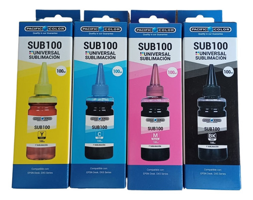 Pack 4 Tintas Sublimación Premium 100 Ml Negro Y Colores