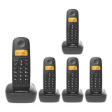 Kit Telefone Sem Fio Ts2510 E 4 Ramais T2511 Intelbras Preto