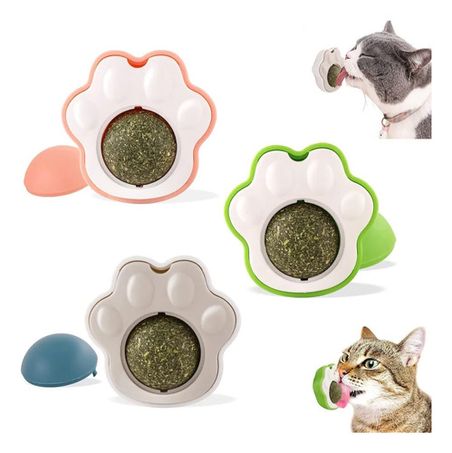 Pack X3 Bola Hierba Gatera Catnip Snack Gatos Bola Adhesiva