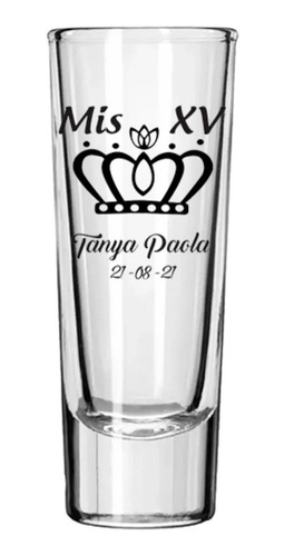 Vaso Tequilero Personalizado Boda Xvaños 2oz Serigrafía 72pz