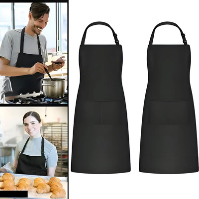 2 Pack Mandil Delantal Para Chef Anti-agua Poliéster Algodón Color Negro | MercadoLibre