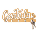 Porta Chaves Decorativo Parede Gratidão Suporte Chaveiro Mdf