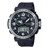 Reloj Casio Pro Trek Solar Original Prg-601-1 Ts Color De La Correa Negro