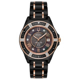 Bulova Marine Star 98r242 Ceramica Zafiro Reloj Mujer 37mm 