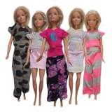 Ropa Para Barbie X10 Unidades Mas 4 Accesorios