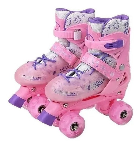 Patins Infantil Regulável Quad 28-32 E 33-36 Rodinhas Led!