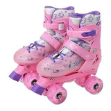 Patins Infantil Regulável Quad 28-32 E 33-36 Rodinhas Led!