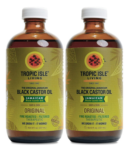 Aceite De Ricino Negro Tropic Isle Living Jamaican, 8 Onzas,