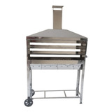 Churrasqueira Inox Churrasquinho Espetinho Profissional 72cm Cor Prateado