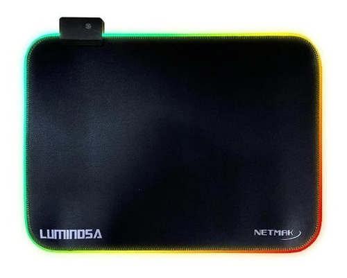 Mouse Pad Gamer Luz Led Rgb Retroiluminado Gaming Netmak