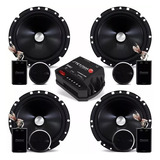 04 Falante Kit 2 Vias Pioneer 6pol 220w + Amplificador 160w