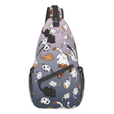 Bolso Bandolera Con Diseño De Gato De Dibujos Animados, Bols