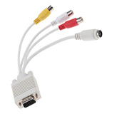 Adaptador De Cable De Salida De Tv Vga Svga A S-video 3 Rca