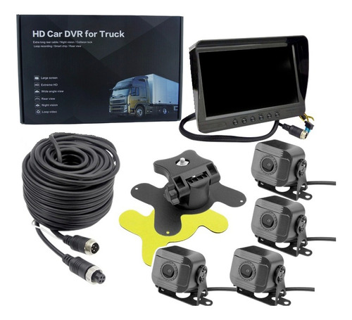 Kit Dvr Y Pantalla 7  Para Camion Con 4 Camaras Modelo B20n