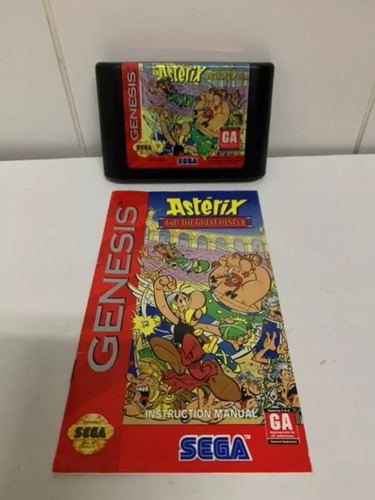 Cartucho Mega Drive Asterix Com Manual Originais