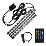 Barra De Luz Led Rgb Para Interior De Coche, 48 Luces, Suela