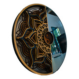 Espejo Mandala  6 Capas Madera Elegante Media Luna Decorativ
