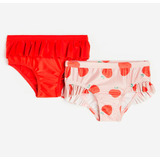 Pack 2 Mallas Bebé Bikini Parte Inferior H&m Volado Licra