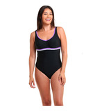 Traje De Baño Deportivo Con Vivos Morado