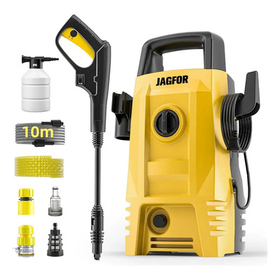 Hidrolavadora para autolavado Electrica JAGFOR 4500 psi 1800 W Hidrolavadora Con 10m Manguera Caudal máximo de agua 8 L\u002Fmin 50\u002F 60Hz hidrolavadora portatil Amarillo | Envío gratis