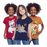 Kit 8 Blusas Baby Look Da Moda Não Amassa Infanto Juvenil