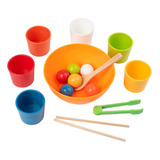 Bolas De Arcoíris Para Niños En Tazas, Juguete Montessori,