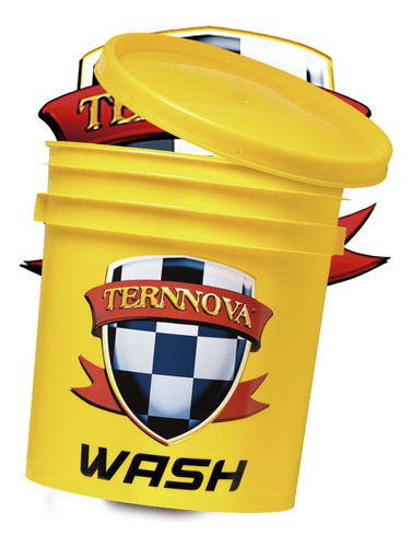 Ternnova | Balde Con Tapa | Amarillo | 10 Litros | Detailing