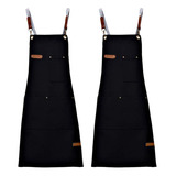 2pz Mandiles Cocina Delantal Chef Barberia Multiusos Unisex