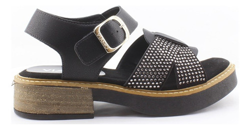 Sandalias Viamo Gasha Dama Mujer Strass Cuero Comoda Carg