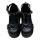 Zapatos Lolita Bowknot Dark Gothic Punk Plataforma Loli Zapa