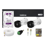 Kit Cftv 2 Cam Intelbras Fullhd Dvr 4ch Fullhd C/ 1t Purple