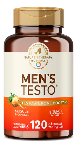 Nature's Therapy Men's Testo, Fenogreco Maca Guaraná Rendimiento Físico, Sin Sabor