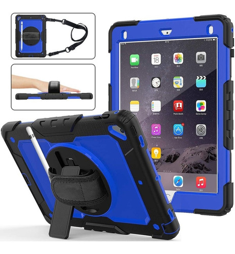 Funda Uso Rudo + Correa Para iPad 5 6 7 8 9 Air 2 Mini 10.2