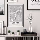 Cuadro Modernos Marco Y Vidrio 30x40 Mapa London